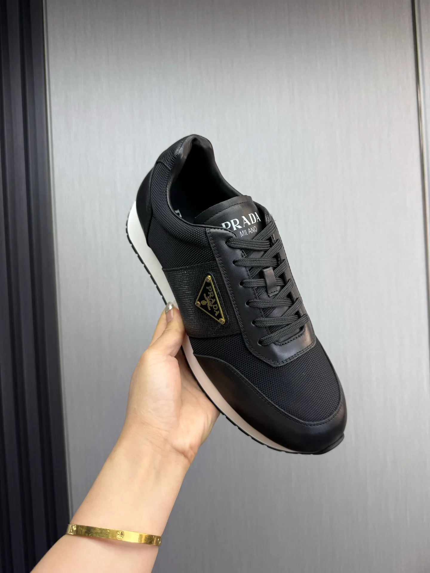 Men's shoes 💰760💰 [PRADA] New models synchronized with the official website, high-quality shipments ✔️Best sellers🔥 Original cowhide with mesh surface + cowhide lining, 1🆚1 replica, original bottom, 38-45 (men's 45 is custom-made and cannot be returned)